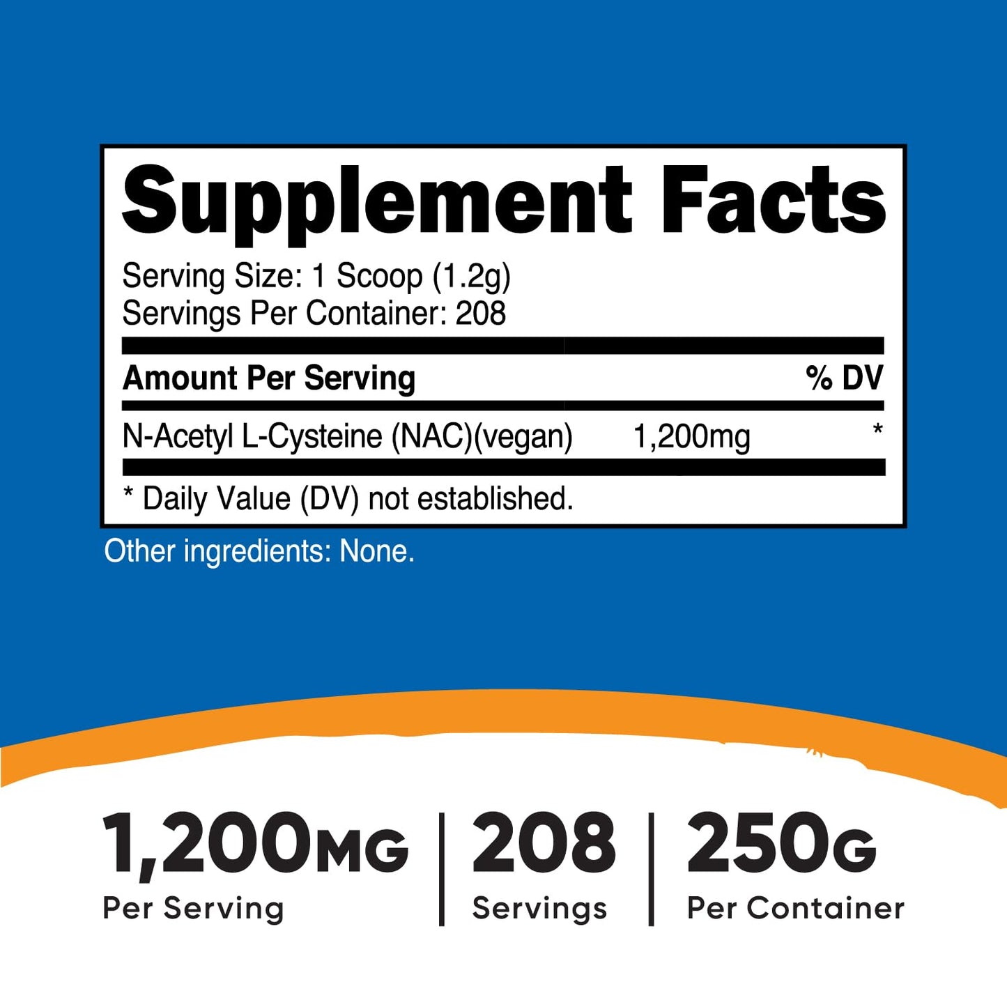 Nutricost N-Acetyl L-Cysteine (NAC) Powder 250 Grams - Vegan NAC, Non-GMO, Gluten Free