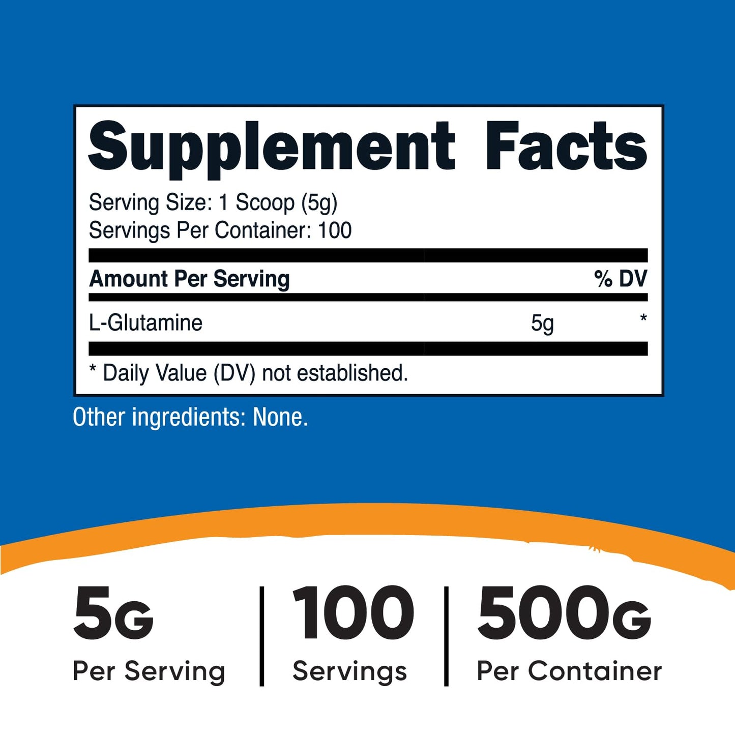 Nutricost L-Glutamine Powder (500 Grams) Unflavored - Gluten Free & Non-GMO, 100 Servings