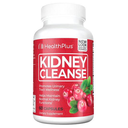 Health Plus Advanced Kidney Cleanse with Cranberry Extract, Turmeric Root and CoQ10, Helps Support Healthy Kidney Function & Urinary Tract Wellness, 60 Capsules