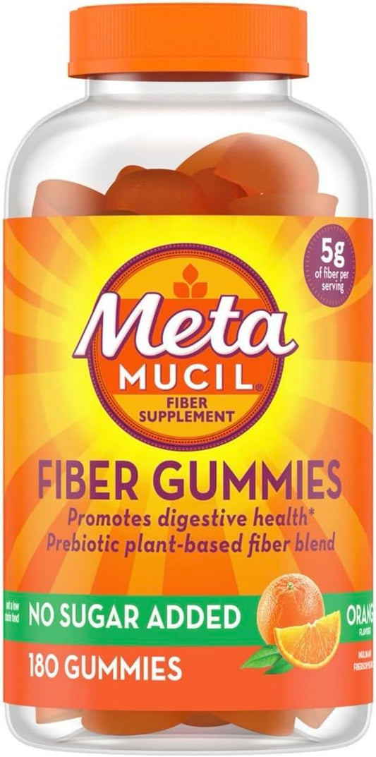 Fiber Supplement, Fiber Gummies, No Sugar Added, 150 Gummies, Orange Flavor