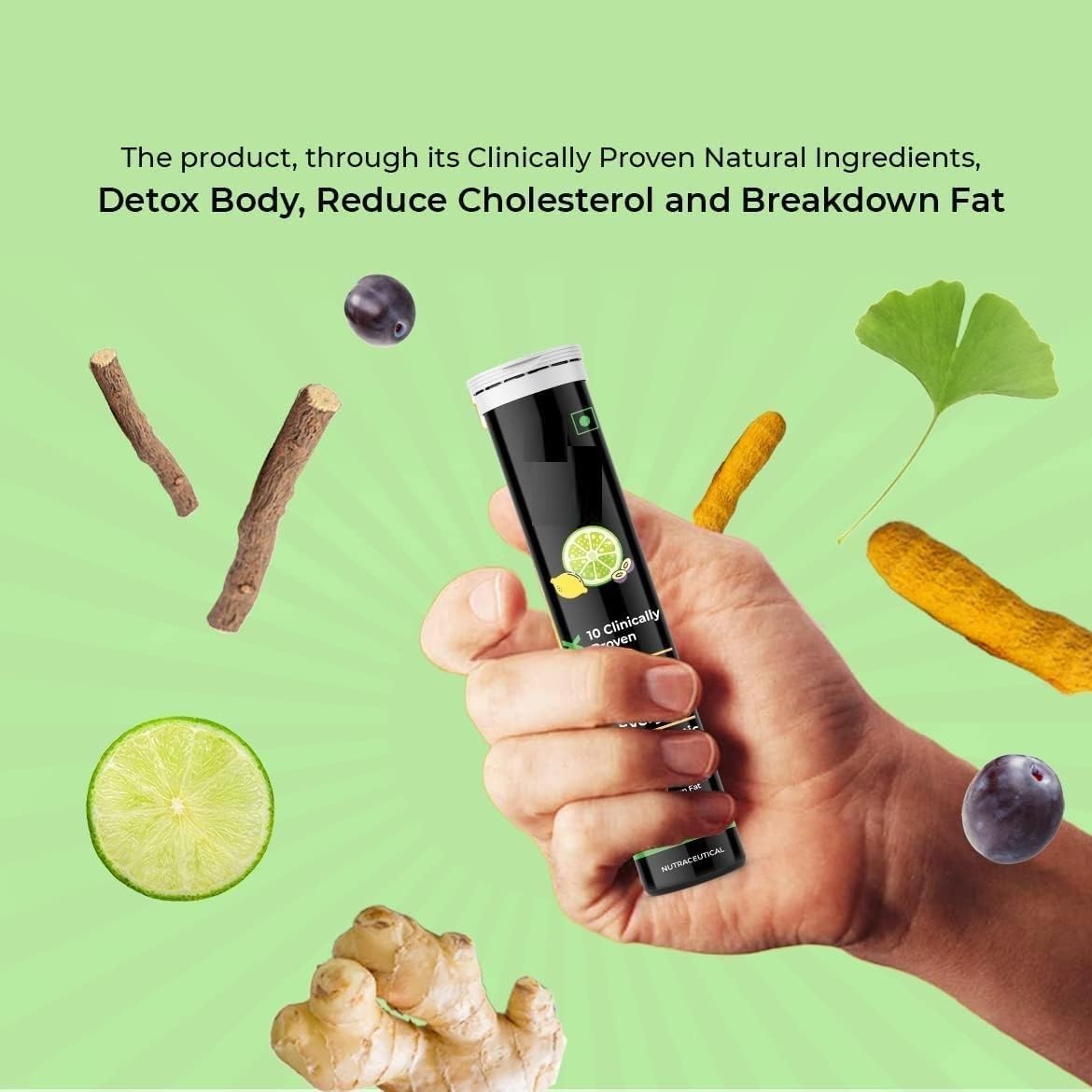 Liver Detox Effervescent | Fizzy Water with 10 Ayurvedic Herbs | Clinically Researched Therapeutic Ingredients | Drop, Dissolve, Fizz, Drink | Pack of- 1 | 20 Tablets