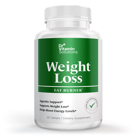 DR VITAMIN SOLUTIONS Weight Loss - Fat Burner & Appetite Support with Guarana, Green Tea, and Garcinia - 30 Tablets (1 Bottle, 30 Tablets)