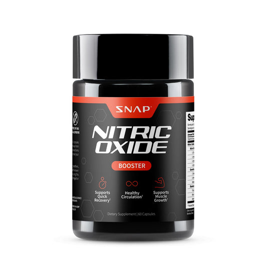 Snap Supplements Nitric Oxide Booster Supplement with L Arginine and L Citrulline Essential Amino Acids and Ginseng Root, Energy, Heart Health, Muscle Growth & Circulation Support, 60 Capsules