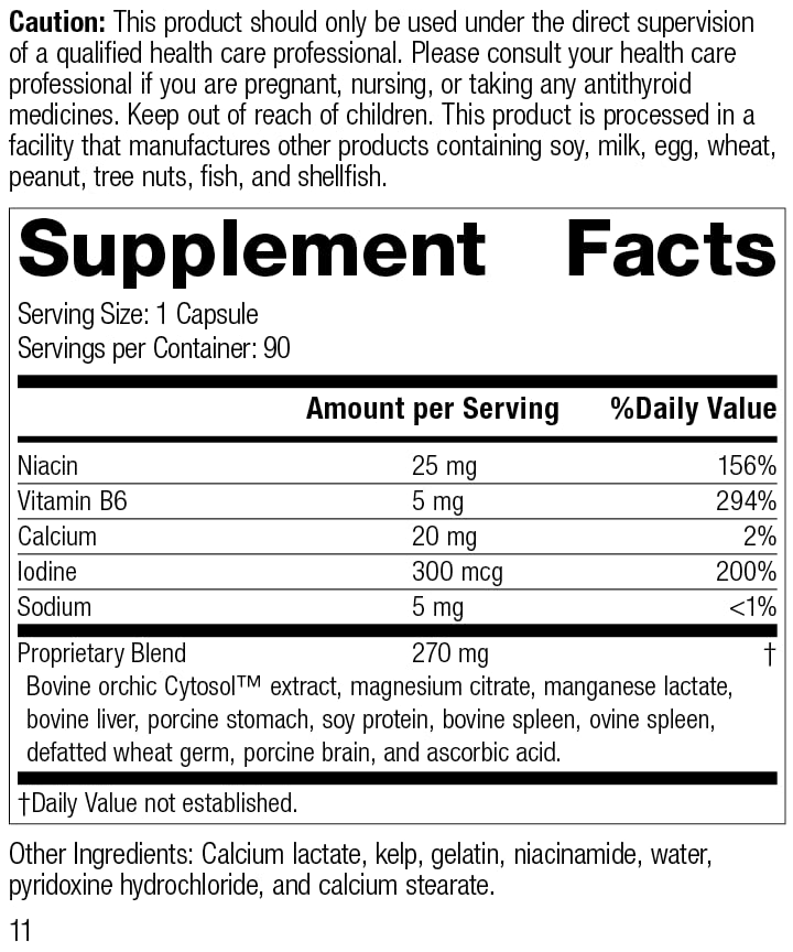 Standard Process Inc. Min-Chex - Whole Food Nervous System Supplement, Stress Relief with Soy Protein, Ascorbic Acid, Wheat Germ, Vitamin B6, Niacin, Iodine - 90 Capsules