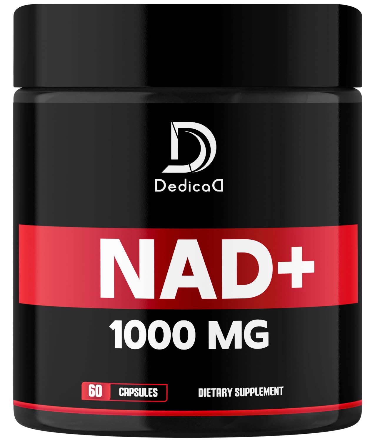 DEDICAD NAD+ Supplement 1000 mg - Pure NAD Supplement - Energy and DNA Repair, Aging Defense, Brain Function - 60 Capsules