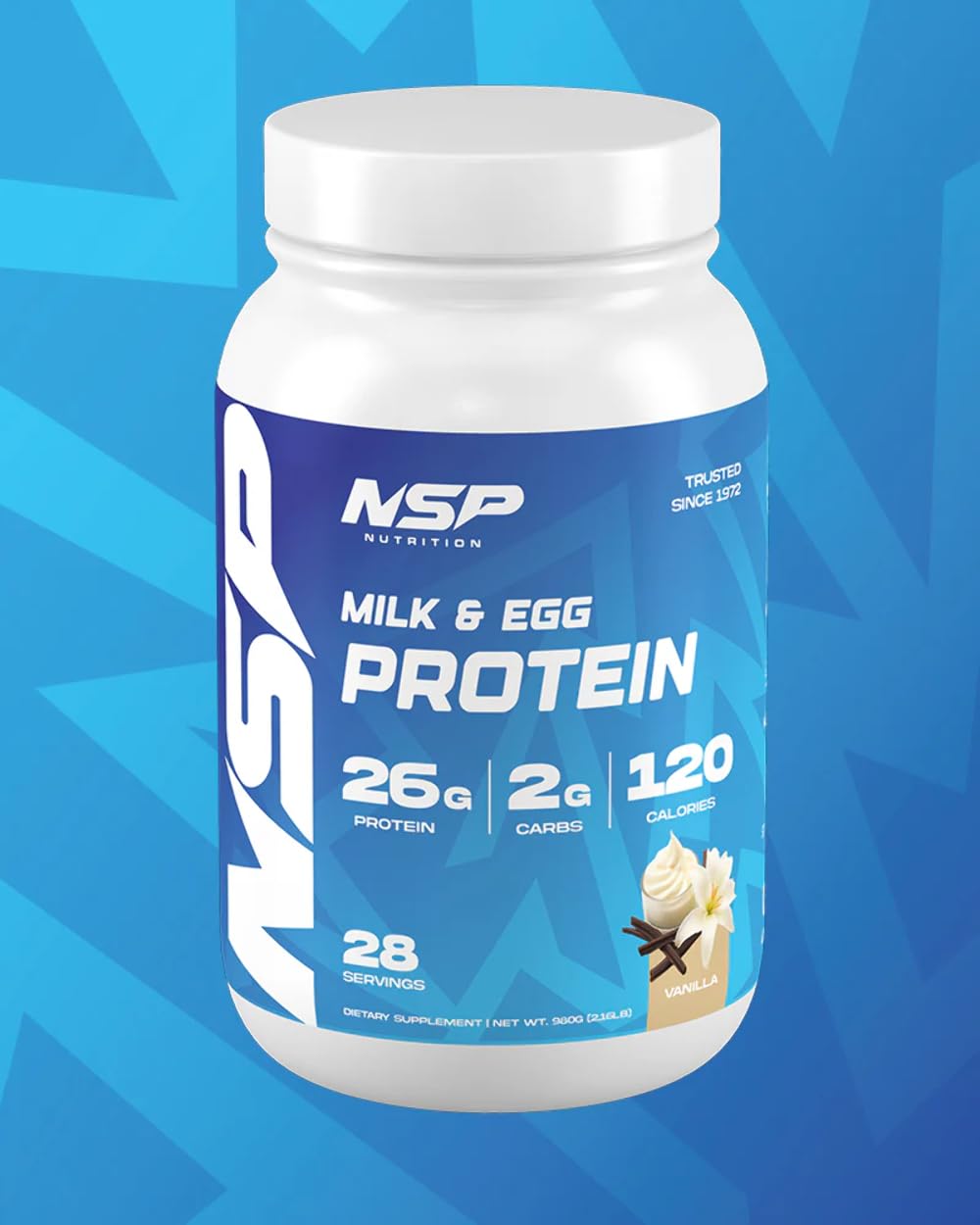 NSP Nutrition Milk & Egg Protein Powder | 26g Protein | 28 Servings | Perfect for Sensitive stomachs | no Bloating | Build Muscle | Protein for Sensitive stomachs French Vanilla