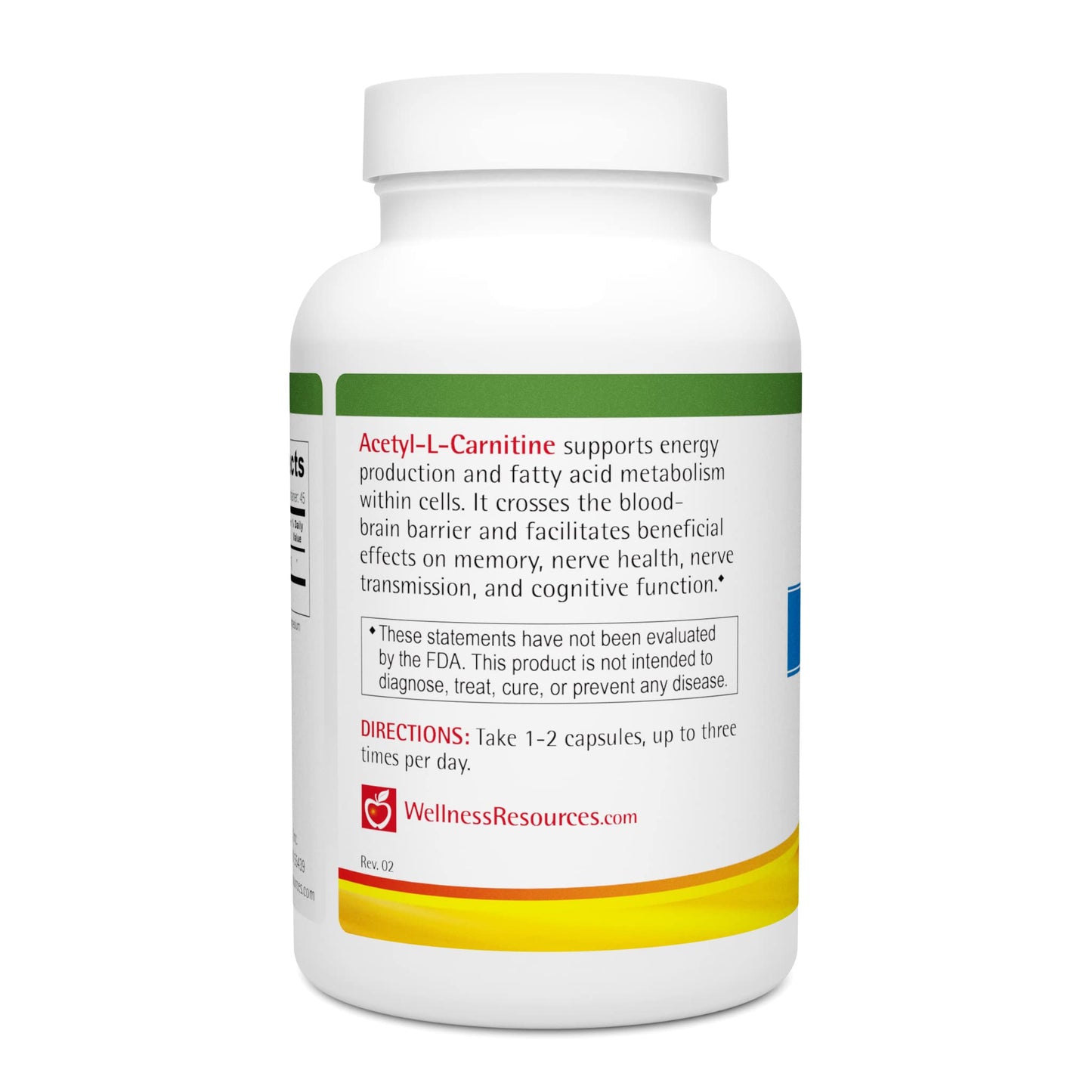 Wellness Resources Acetyl-L-Carnitine (ALC) for Memory, Nerves (500 mg, 90 Capsules)
