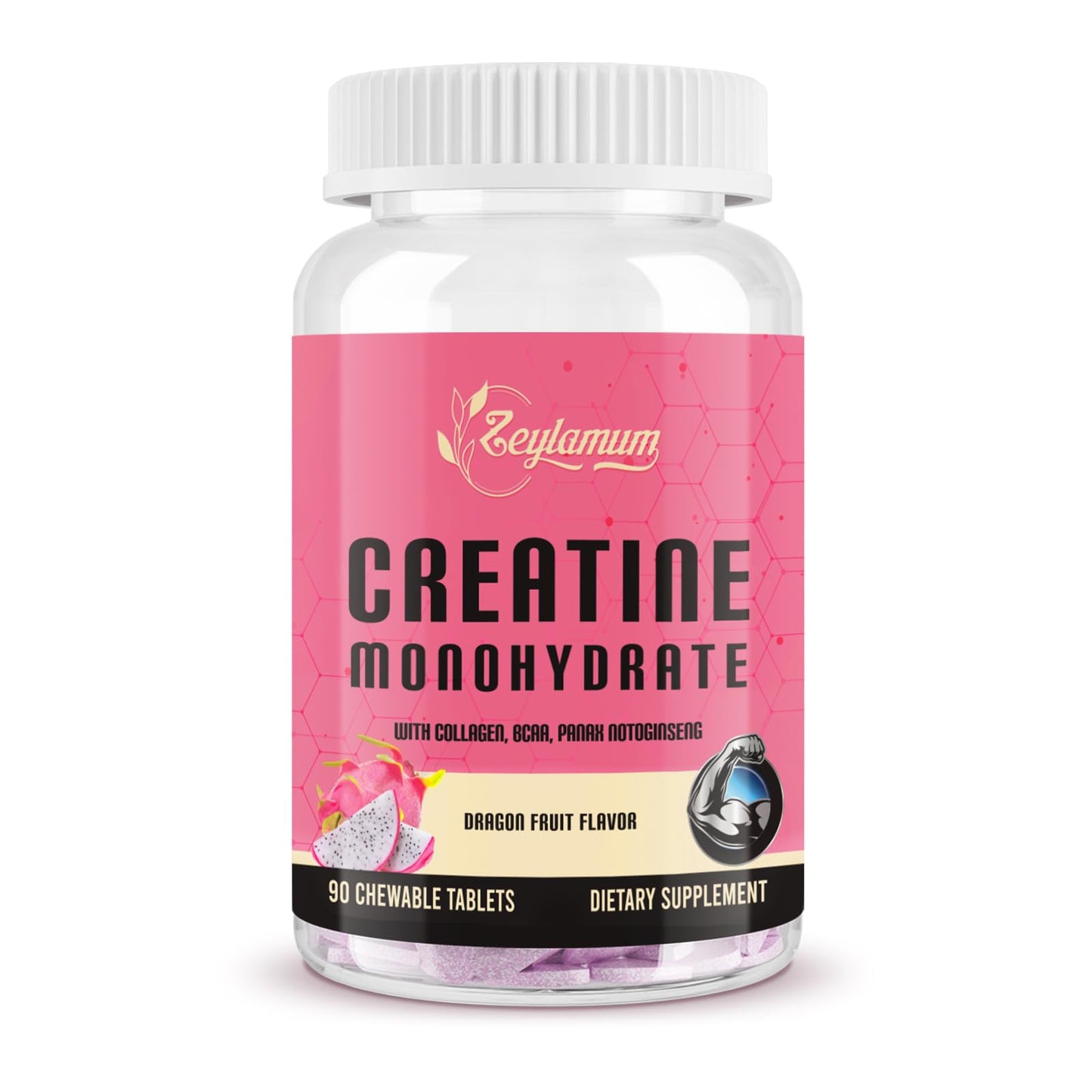 Zeylamum Creatine Monohydrate for Women, Creatine Supplement, with Hydrolyzed Collagen, BCAA, Non-GMO, Sugar Free, 30 Servings