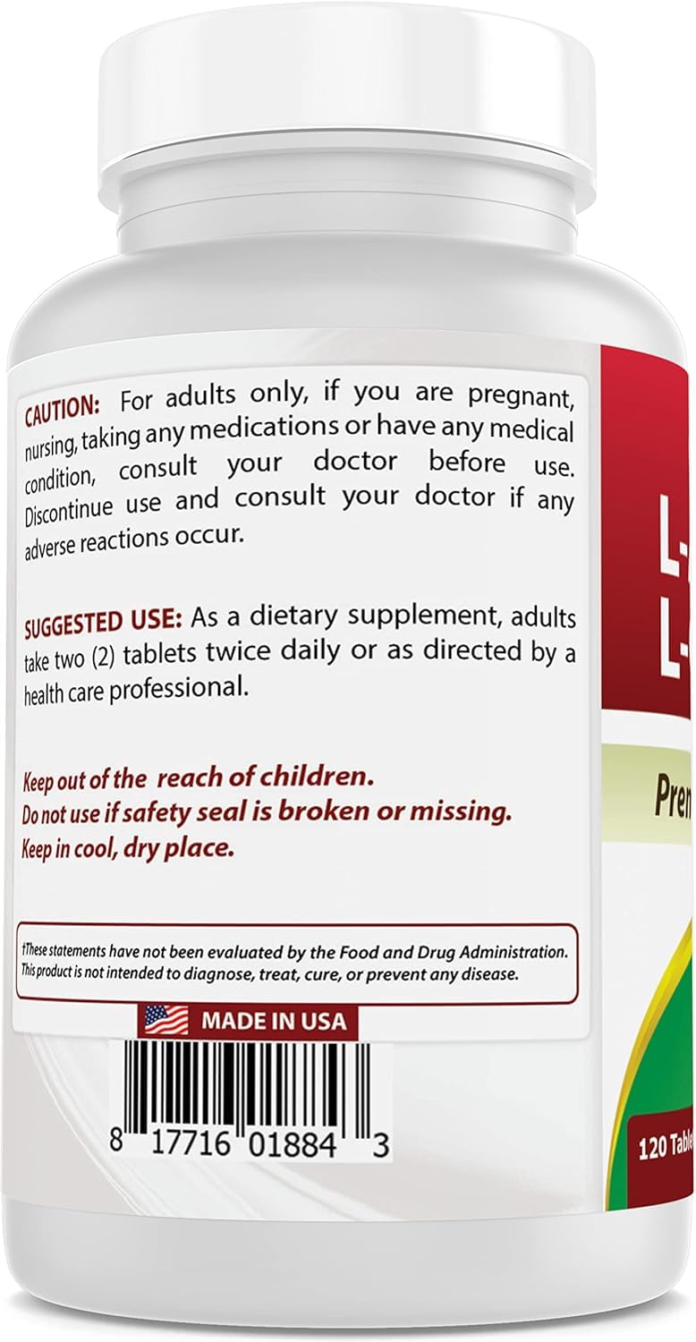 Best Naturals L-Arginine L-Ornithine - 1000mg per Serving - 120 Tablets - Non-GMO & Gluten Free (120 Count (Pack of 2))