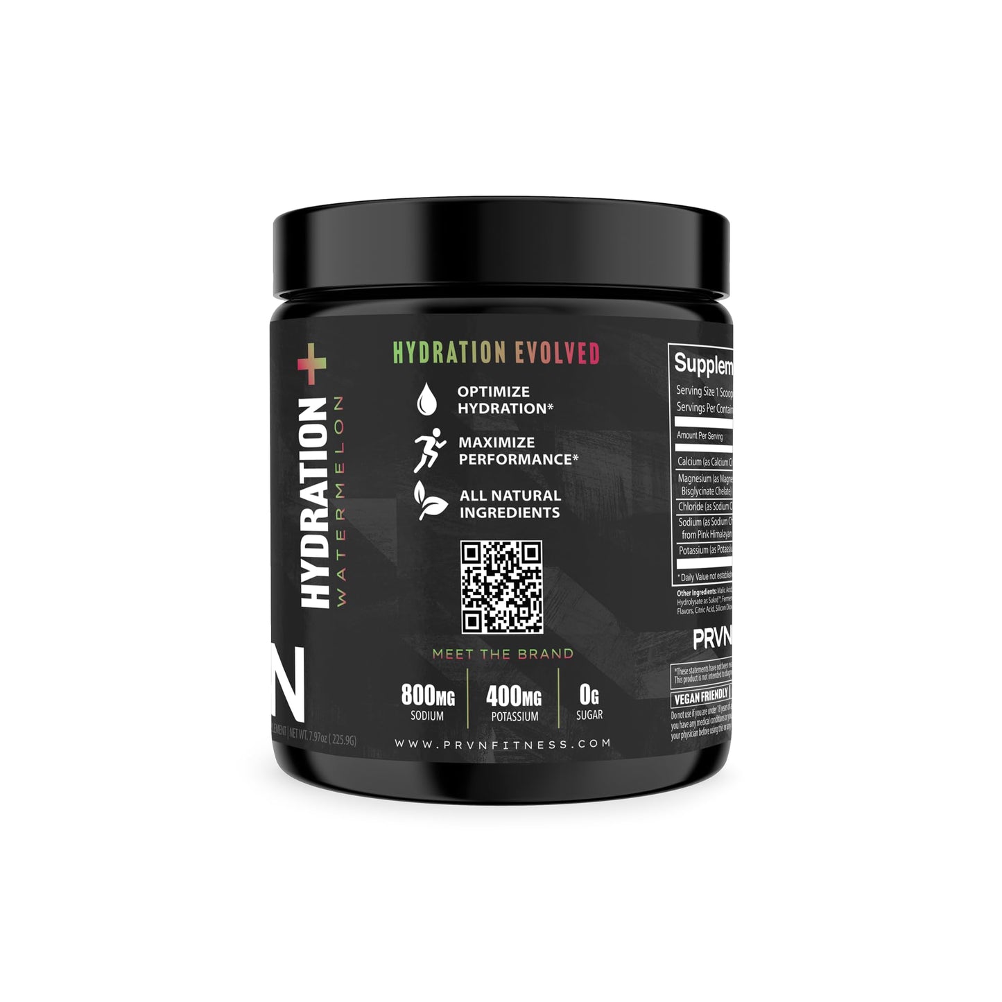 PRVN Performance Hydration+ Optimized Formula - Rich in Sodium, Potassium & Chloride for Enhanced Hydration & Recovery, 30 Serv (Watermelon)