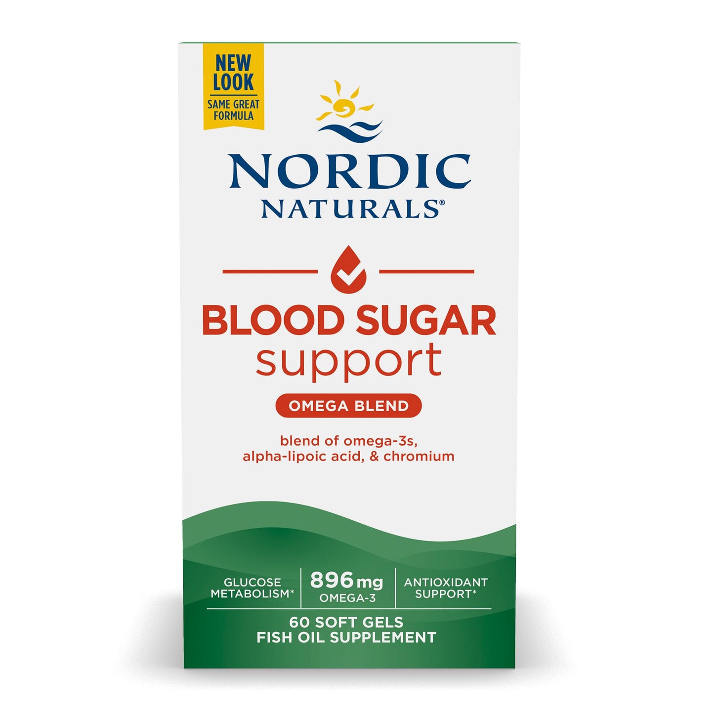 Nordic Naturals Omega Blood Sugar, Lemon - 60 Soft Gels - 896 mg Omega-3 + Alpha-Lipoic Acid & Chromium - Metabolism - Non-GMO - 30 Servings