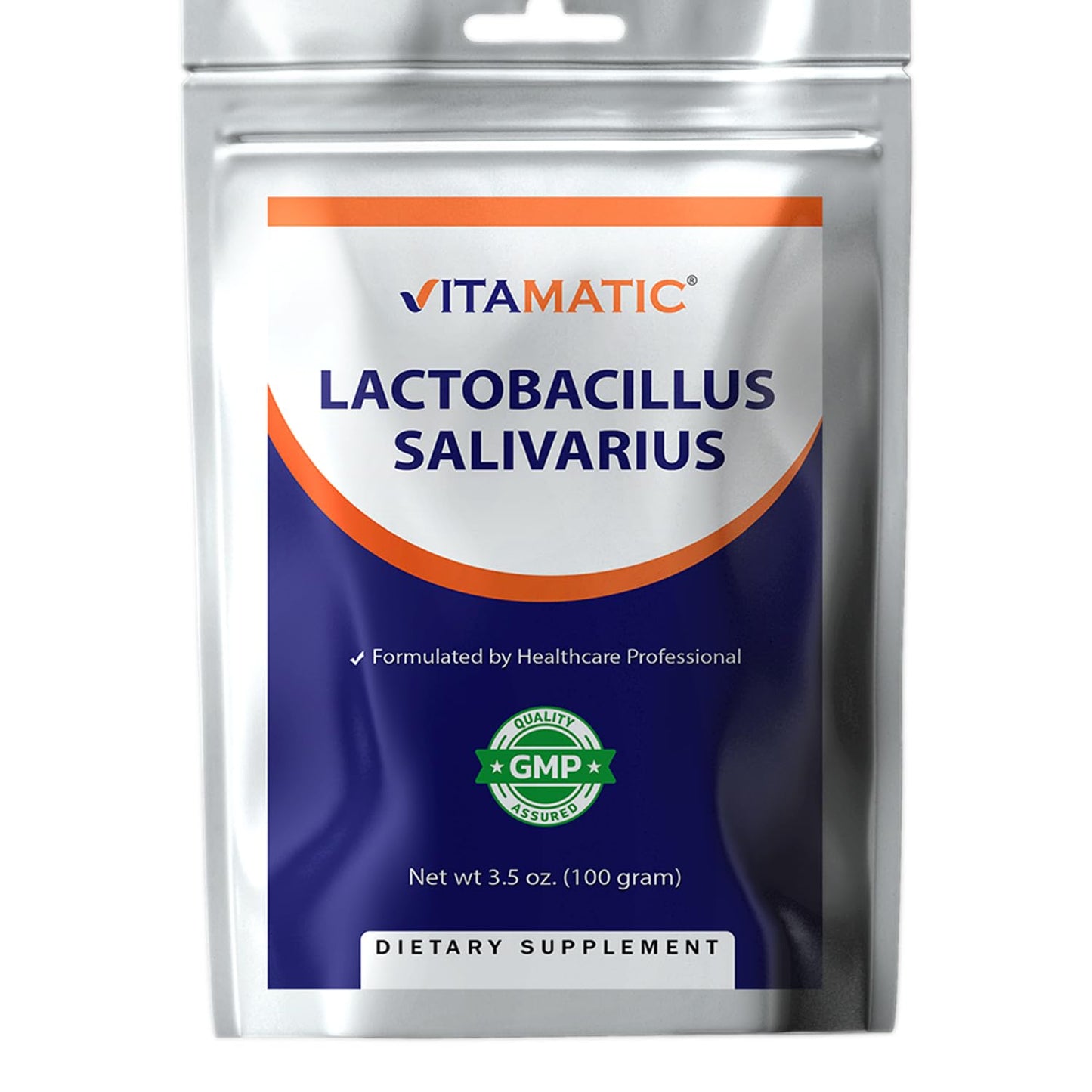 Vitamatic Lactobacillus Salivarius Probiotic Powder - Digestive Support - 100 Gram (3.5 OZ) - 100 Servings