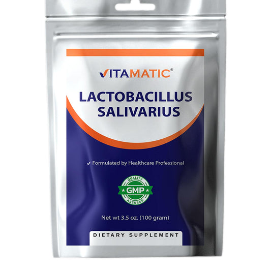 Vitamatic Lactobacillus Salivarius Probiotic Powder - Digestive Support - 100 Gram (3.5 OZ) - 100 Servings