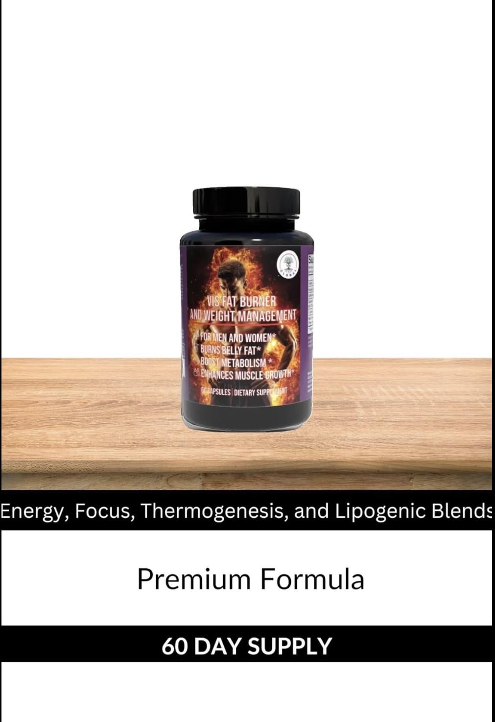 Vis Fat Burner Weight Loss Supplement - Weight Management Fat Burner for Men & Women - Boosts Metabolism, Burns Belly Fat Burner for Women, Enhances Muscle Growth- 60 Capsules