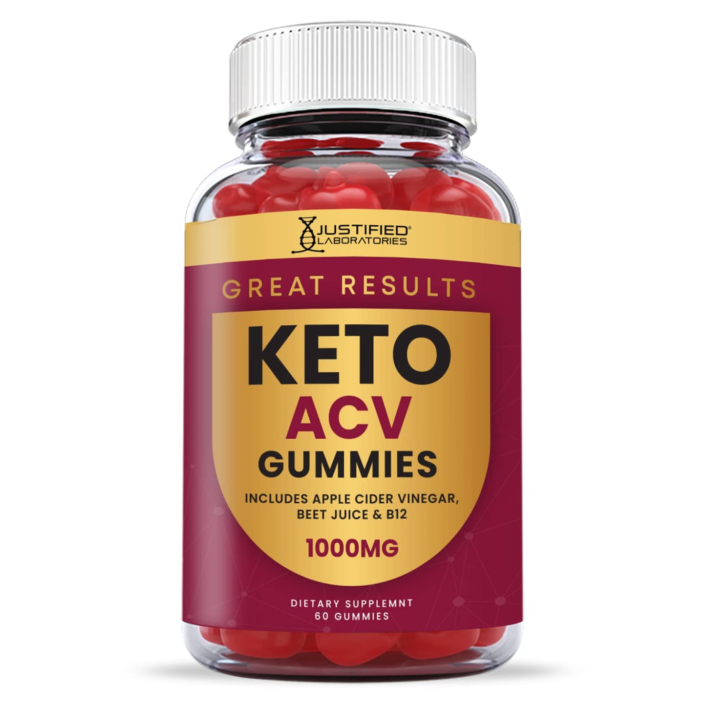 (5 Pack) Great Results Keto ACV Gummies Advanced Formula 1000MG Great Results Keto Gummies Apple Cider Vinegar Formulated with Pomegranate Beet Juice Powder B12 Vegan Non GMO 300 Gummys