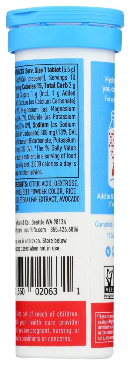 Nuun Sports: Fruit Punch Electrolyte Enhanced Drink Tablets, 10 Count (Pack of 3)