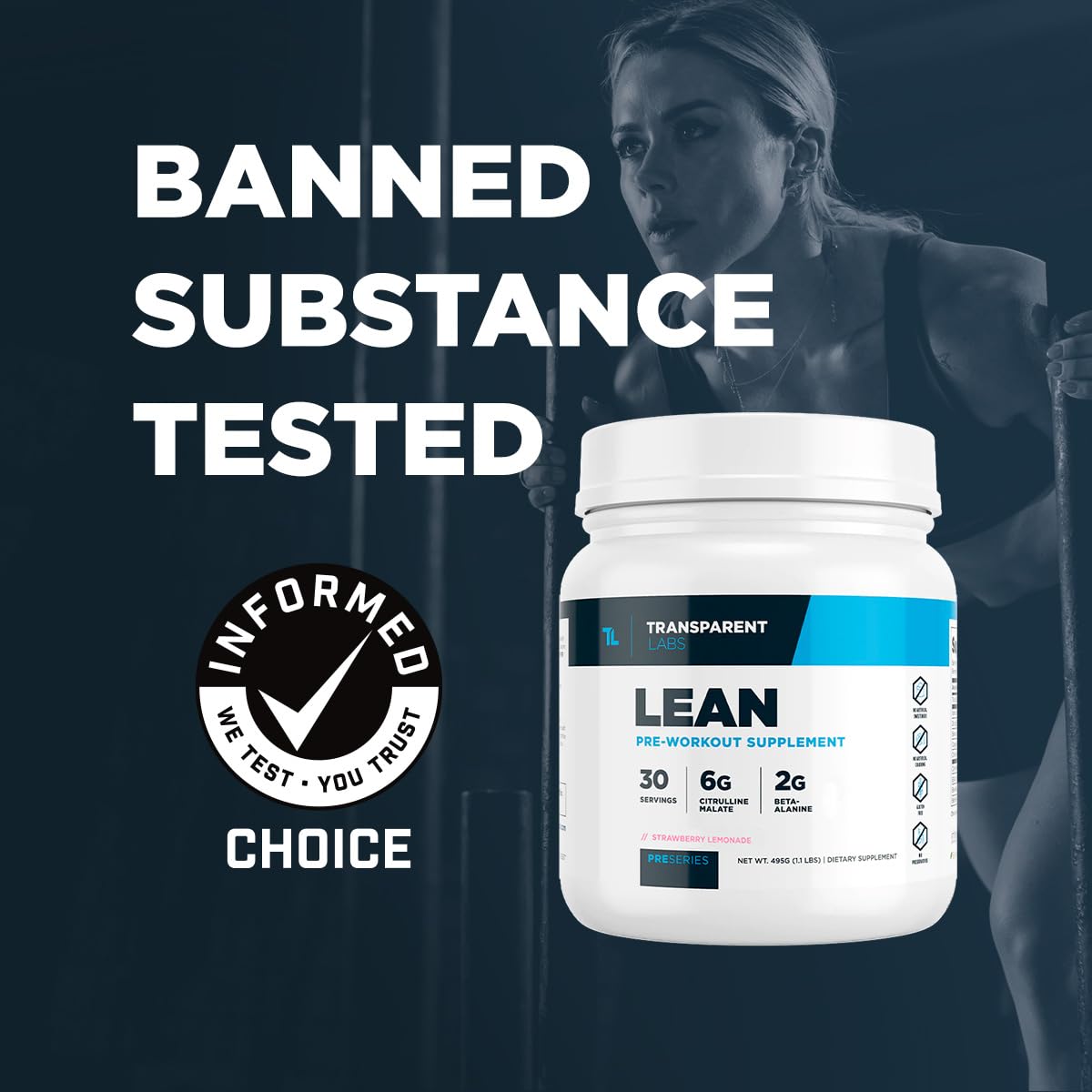 Transparent Labs Lean Pre-Workout - Body Recomposition Pre Workout for Men and Women with Acetyl L-Carnitine, Beta Alanine Powder, & PurCaf Organic Caffeine Powder - 30 Servings, Blue Raspberry