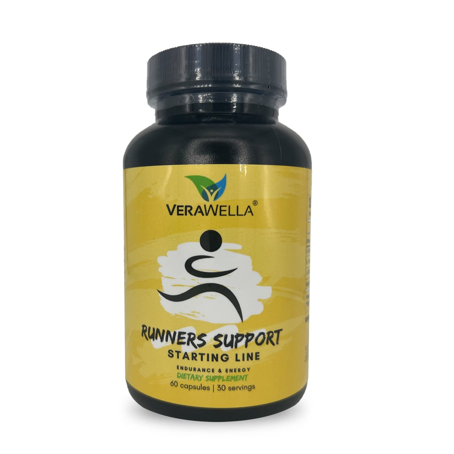 VeraWella - Runners Support Starting Line, Nitric Oxide Booster with L-Arginine, L Citrulline Malate, & Beet Root Powder, Supports Optimal Blood Flow, Endurance and Stamina, 60 Capsules