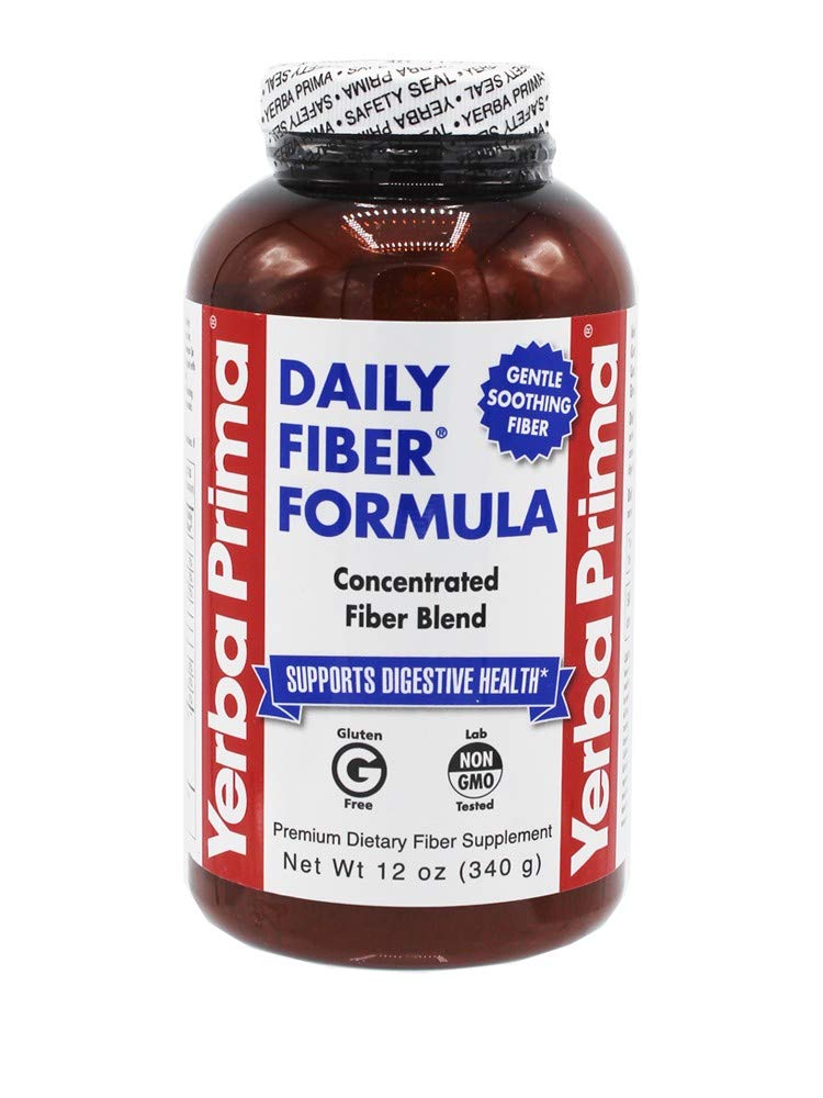 Yerba Prima Daily Fiber Formula 12 oz (3 Pack) - Soluble & Insoluble Dietary Fiber Supplement - Colon Health - Vegan, Non-GMO, Gluten-Free