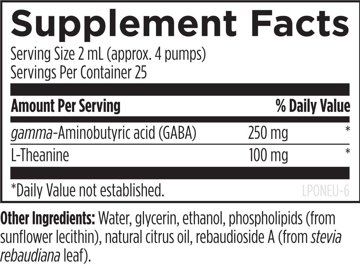 Designs for Health Liposomal NeuroCalm - Liquid GABA + L-Theanine to Support Calm + Healthy Stress Response (25 Servings / 1.7oz)