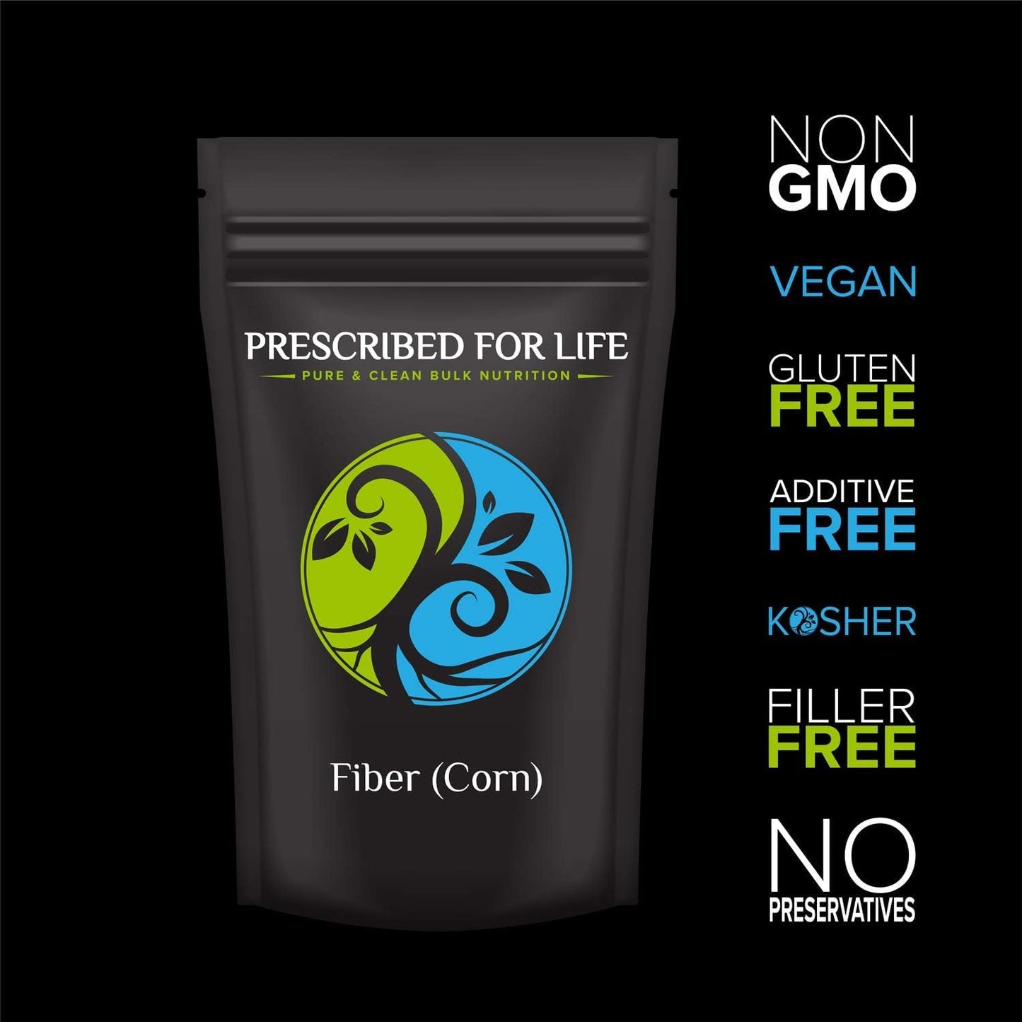 Prescribed For Life Nutriose Powder, Natural Fiber Supplement, Prebiotic Soluble Corn Fiber for Adults, Gluten Free, Vegan, Non GMO (1kg / 2.2lb)