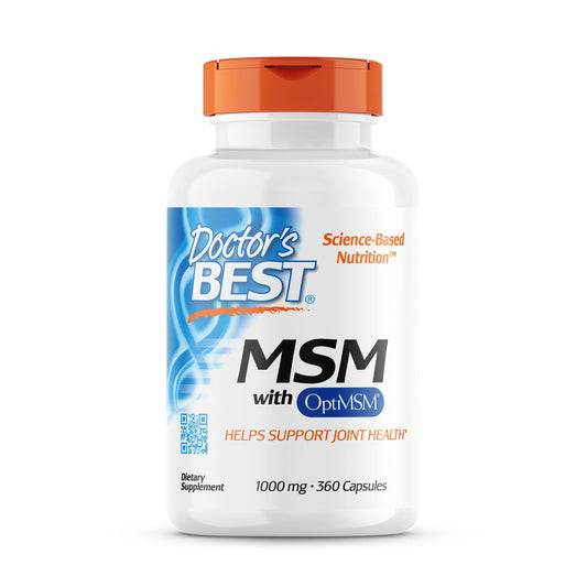Doctors BEST MSM, Supports Hair, Skin, Nails, & Joints, Non-GMO, Gluten Free, 3000 mg Per Serving, 360 Capsules