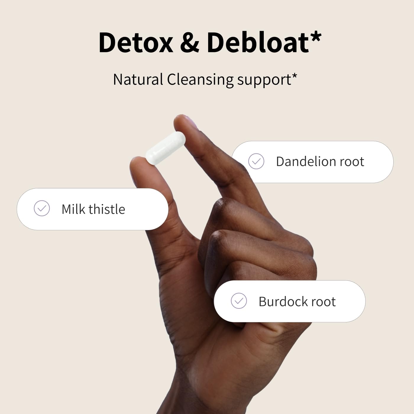 Nourished Natural Health Detox + Debloat - Milk Thistle & Dandelion Root Vegan Supplement for Women - Bloating Relief & Digestion Support - 60 Capsules