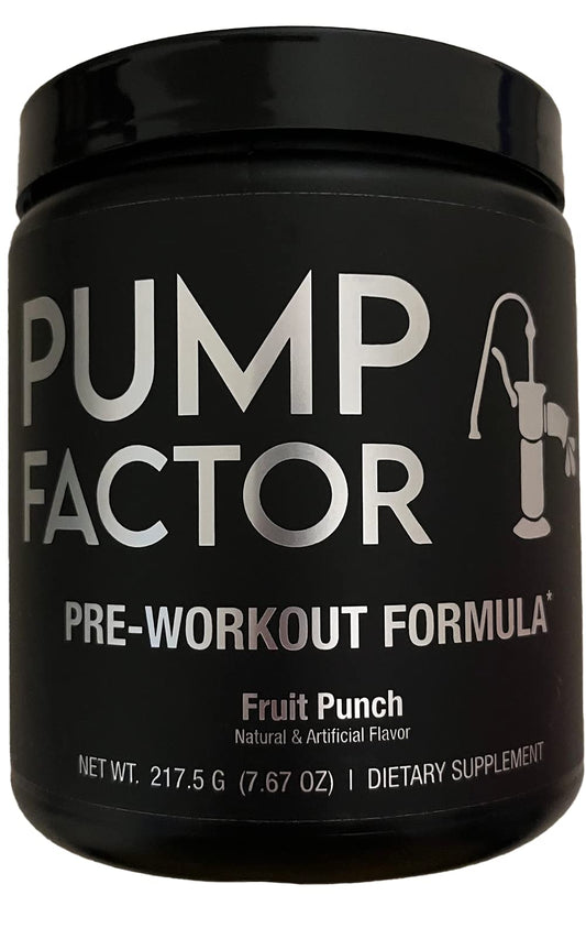 Pump Factor Energy Pre Workout Powder | Formula for Men & Women | 30 Servings | 200mg Caffeine + B Vitamins + L-Citrulline-Malate + Creatine Monohydrate + L-Theanine | with Focus Matrix
