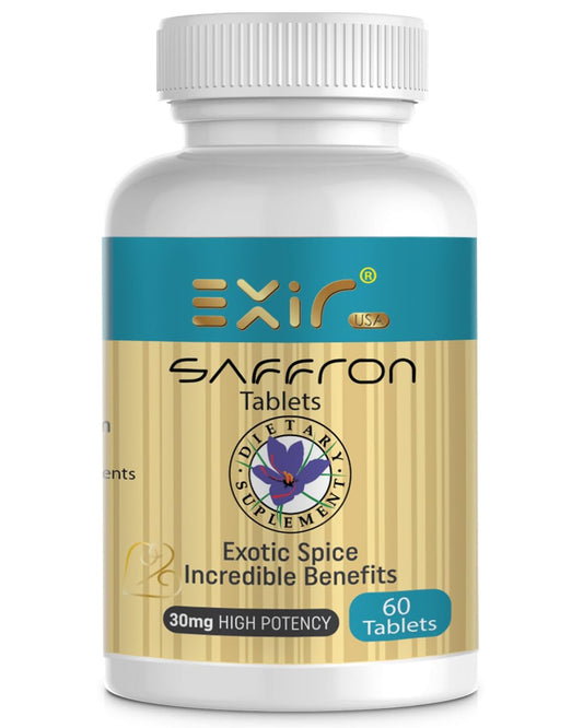 Saffron Supplements | Helps Digestion, Boosts Energy, Memory, Concentration, 60 Tablets