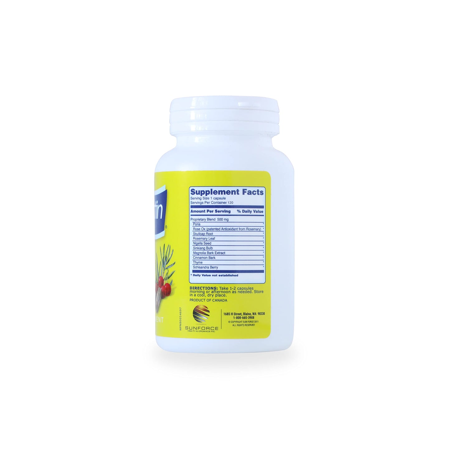 SUNFORCE HEALTH & ORGANICS Deep Lung Cleanse Veggie Caps | RespirActin Product Family of Herbal Supplements | Respiratory System Support (120)