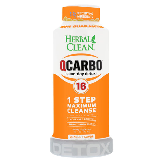 Herbal Clean - QCarbo16 Same-Day Detox Drink, Orange, (16 fl oz)