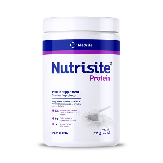 Nutrisite Nutrition Whey Isolate Protein Powder for Special Medical Purposes - Wound Healing Support, Bariatric and Surgery Recovery - Carb, Gluten and Sacarose Free, Unflavored Protein (9.7 Oz)