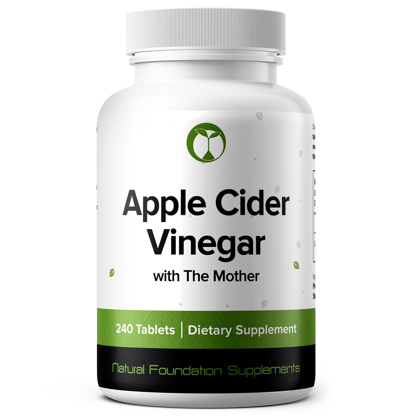 Apple Cider Vinegar Supplement 240 Tablets Made with The Mother Non-GMO Vegan Friendly Gluten Free Made in The USA (240)