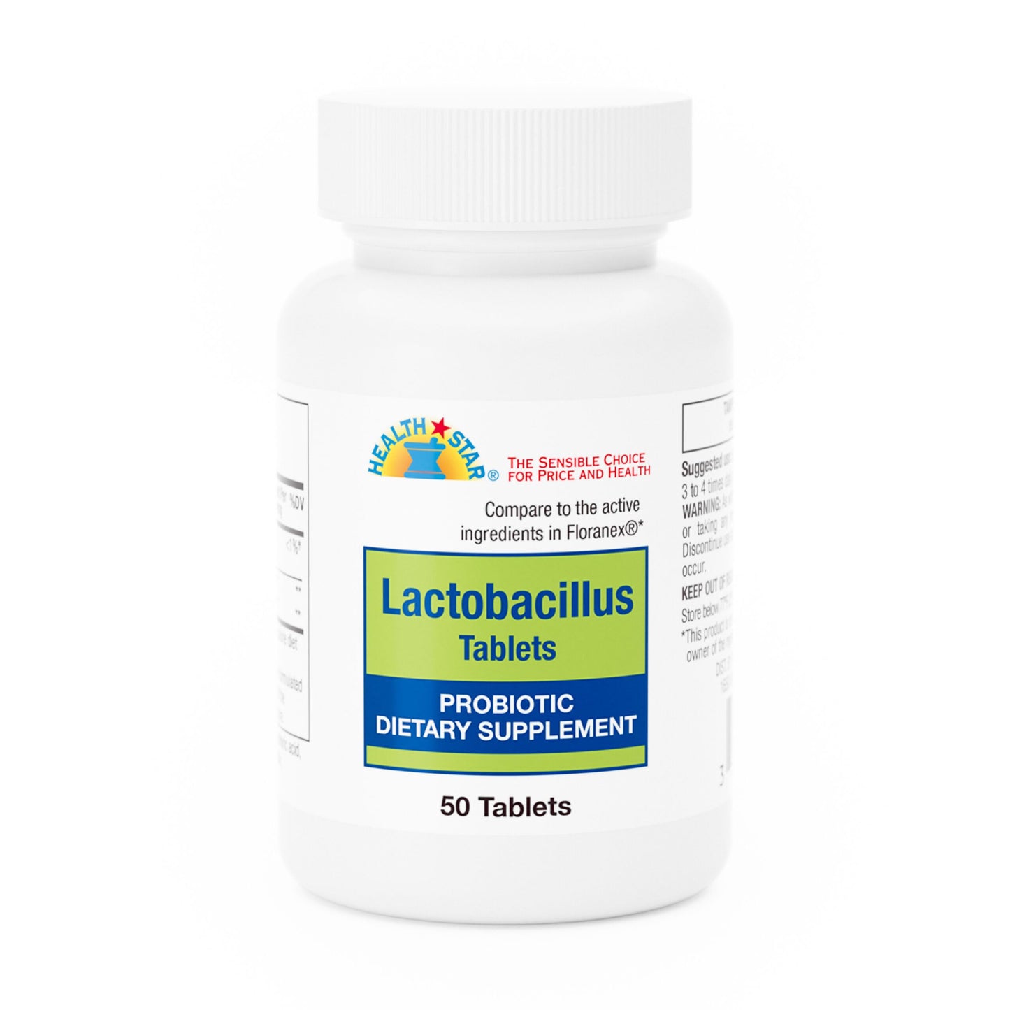 GeriCare Probiotic Lactobacillus, Support Digestive Health, Dietary Supplement Tablets, 50 Count (Pack of 1)
