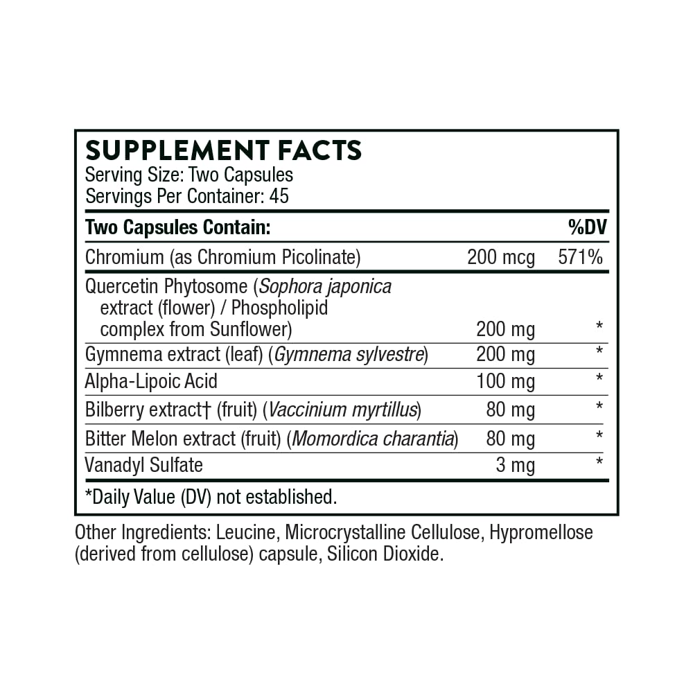 THORNE Diabenil - Support for Maintaining Health* - with Chromium, ALA, and Quercetin Phytosome - 90 Capsules
