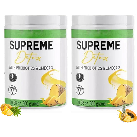 Supreme Detox,Supreme Detox Supplement Healthcare Natural Fiber Powder,Gut Cleanse Detox for Women & Men,300g/Bottle (2PCS)