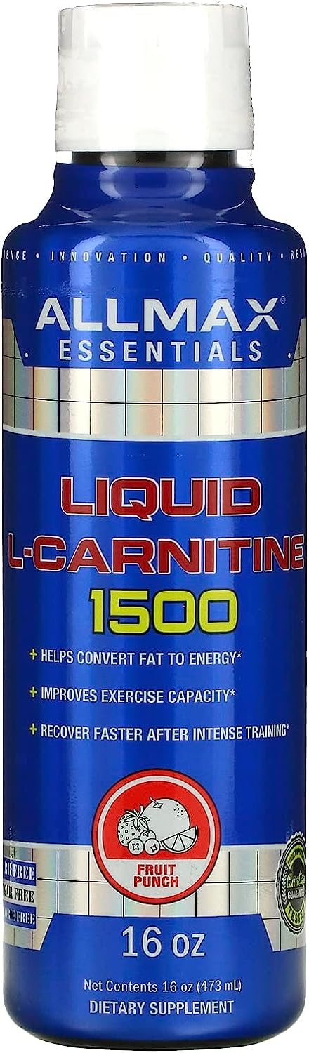 ALLMAX Nutrition Liquid L-Carnitine 1500 + Vitamin B5, 16 oz / 473 ml (Fruit Punch)