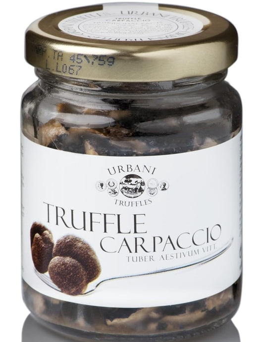 Urbani Truffles Shaved Summer Black Truffle Carpaccio  Exquisite Slices for Sauces Pasta Risotto  Italian Finest Premium Quality  Fresh Black Truffles  26 Oz