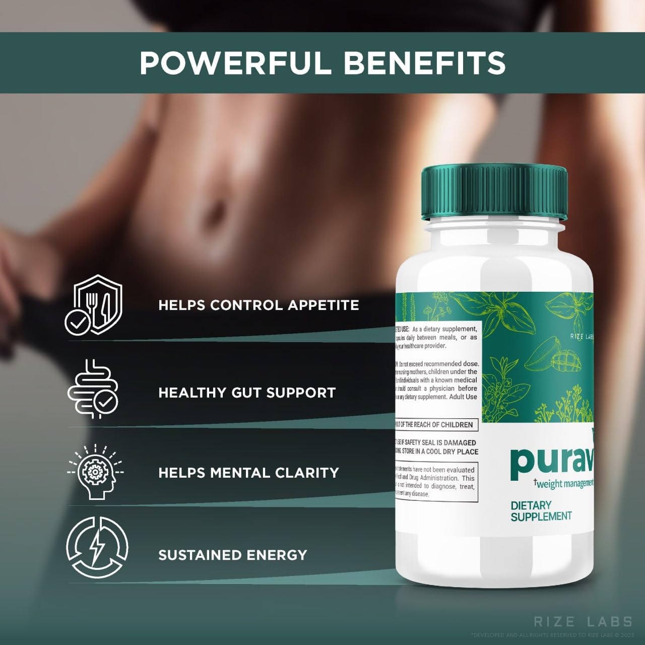 rize labs Puravive Weight Loss Capsules - Exotic Rice Pills to Increase BAT and Energy Levels, Detox & Cleanse Capsules, Puravive Reviews Non-GMO Easy to Swallow Supplement Tablets (60 Capsules)