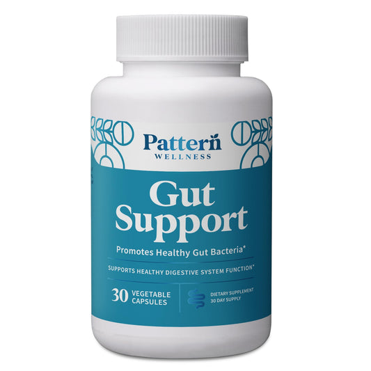 Pattern Wellness Gut Support Microbiome Complete Supplement - Gut Repair & Digestive Support - Whole Body Vegan Health - 3rd Party Lab Tested - 30 Non-GMO Capsules
