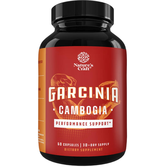 Strong Garcinia Cambogia Extract Capsules with 60% HCA - Non-Stimulant Garcinia Cambogia Weight Loss Supplement with Hydroxycitric Acid & Chromium for Balance, Energy & Metabolism Support - 60 Count