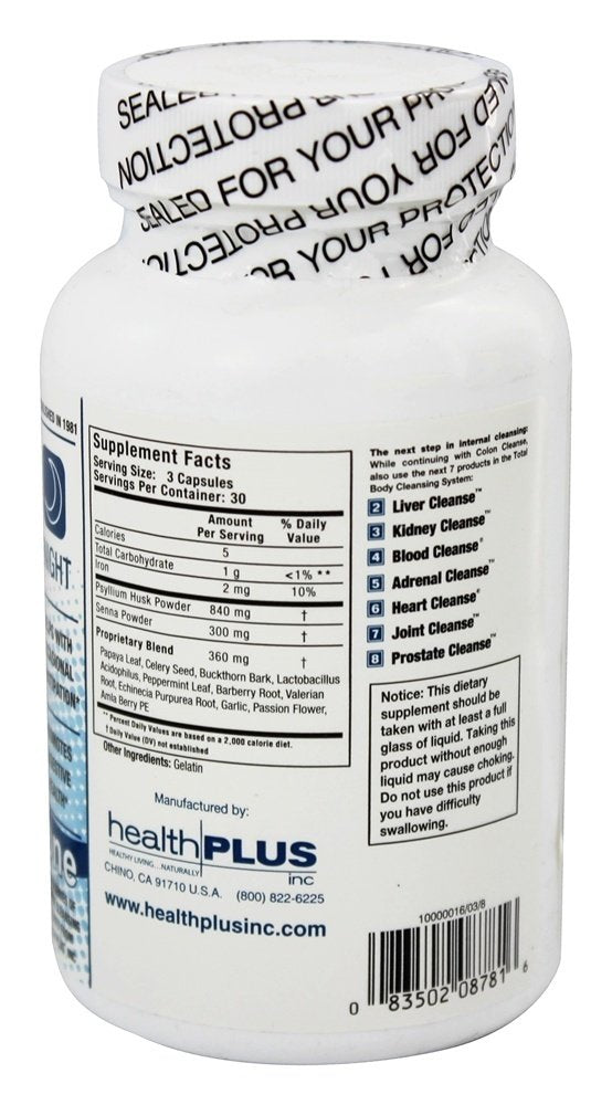 Health Plus Super Colon Cleanse, Night Formula Capsules