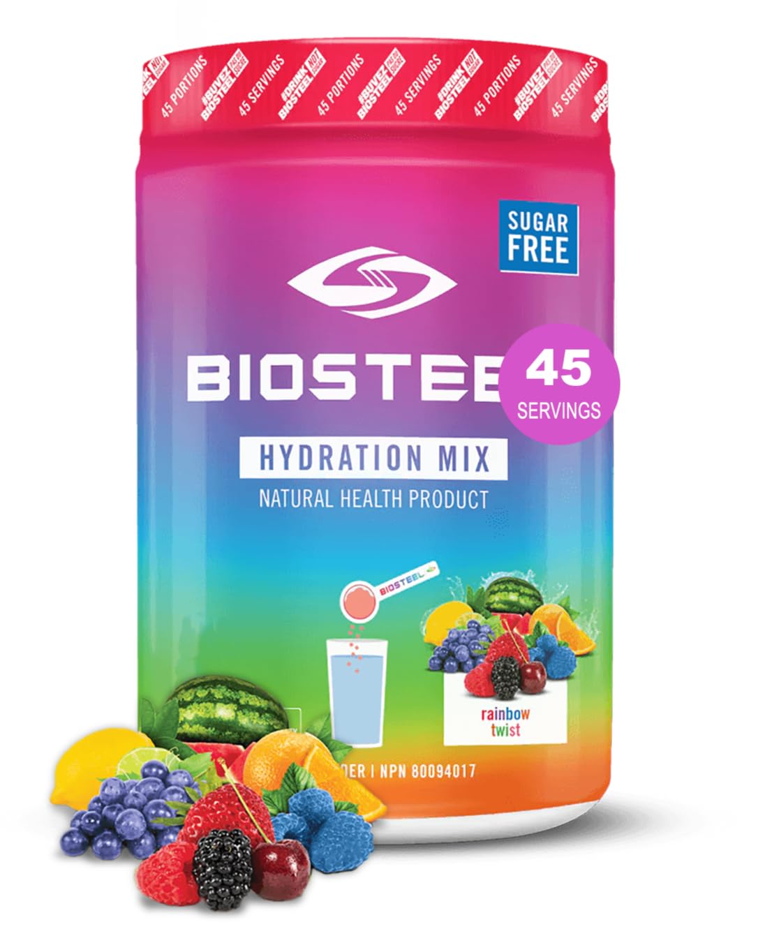 YUMTOV Zero Sugar Hydration Powder Mix - Sugar Free Electrolytes Powder with 5 Essential Electrolytes Rainbow Twist Flavor - 45 Servings Per Container