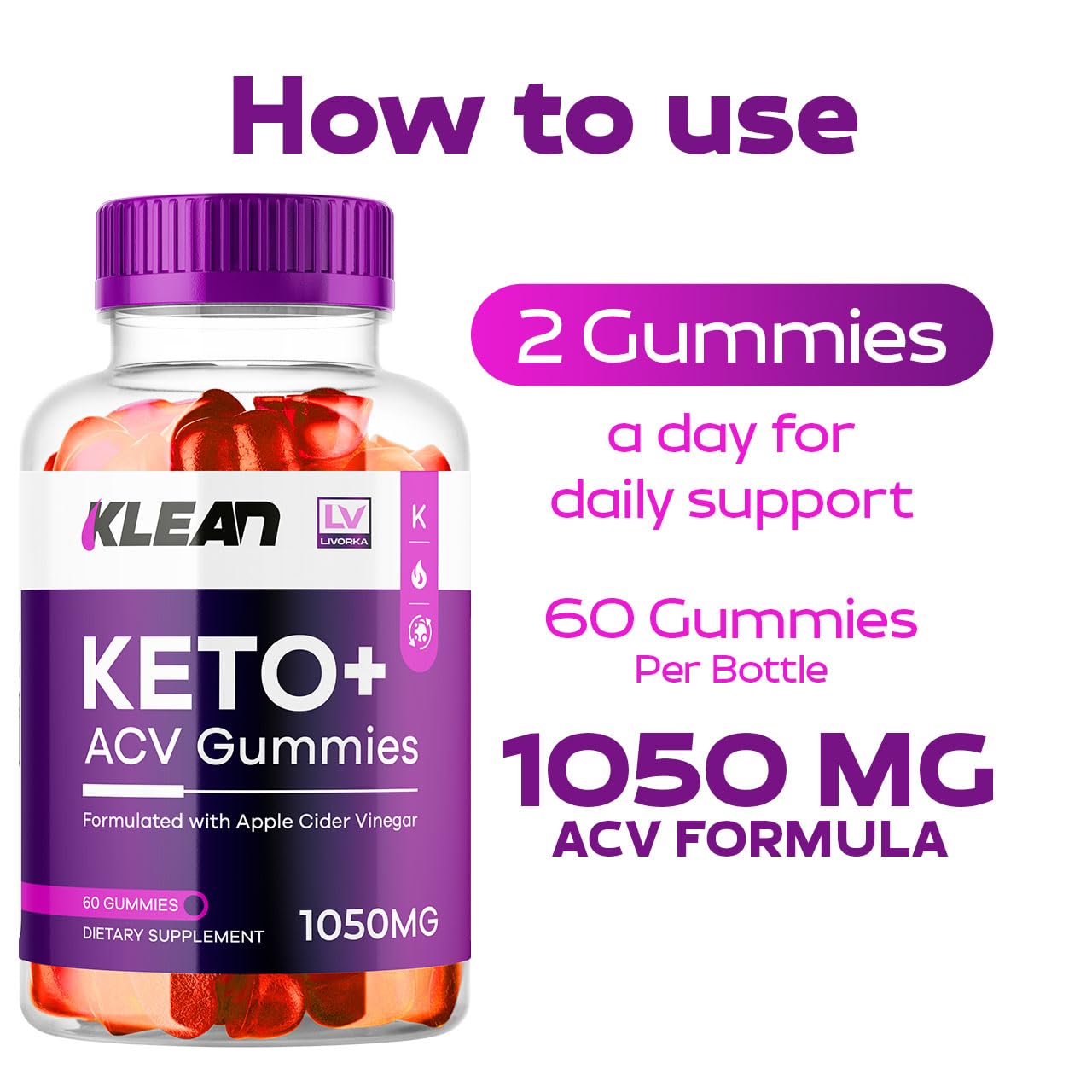 (3 Pack) Klean Keto ACV Gummies Advanced Weight Loss Support, Klean Keto, Keto Klean ACV Weight Loss Gummies 1050MG, Klean Keto Plus ACV Gummies, KetoKlean Gummies, 180 Gummies for 3 Months