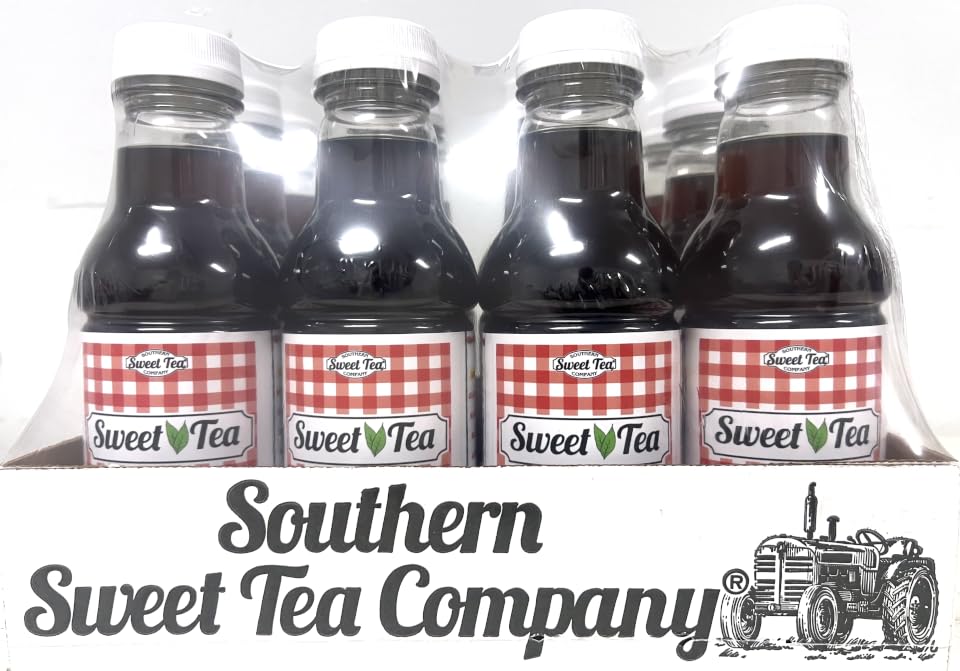 Iced Tea Sweet Real Brewed Pure Cane Sugar Caffeinated All Natural No Artificial Flavors or Colors 16 Oz 12 Pack by Southern Sweet Tea Company