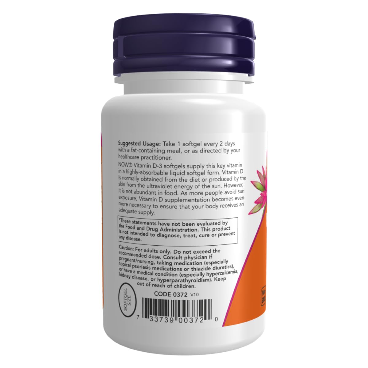 NOW Foods Supplements, Vitamin D-3 5,000 IU, High Potency, Structural Support*, 120 Softgels