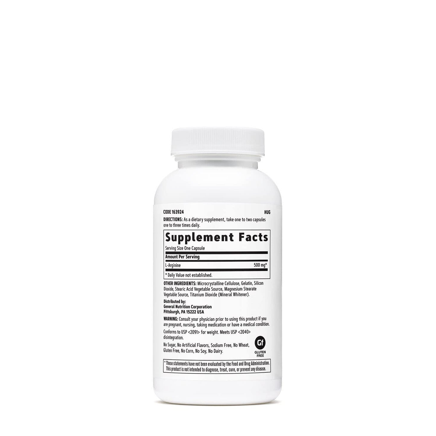 GNC L Arginine 500mg Supplement, Supports Healthy Blood Vessel Tone, 90 Servings