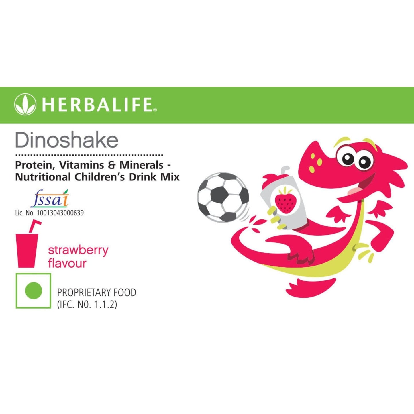 Herbalife Dinoshake Strawberry Flavor - 200 Grams | Packed with Proteins, Vitamins, Minerals & Fun | Nutritional Children Drink Mix | Picky Eater's Delight | Boost Health Today!