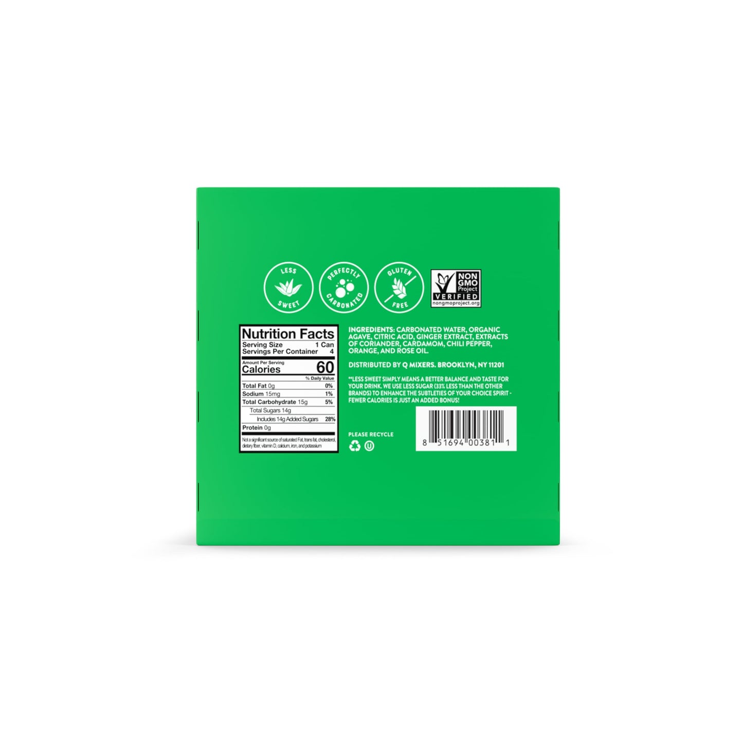 Q Mixers Ginger Ale Premium Cocktail Mixer 75 oz 12 Cans