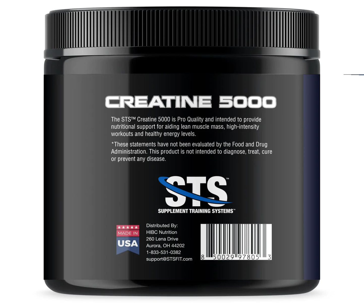 STS Creatine 300 Grams - 100% Pure Raw Creatine Monohydrate Powder, Pre-Workout, Post-Workout, Build Muscle and Stamina - 60 Servings - with Scoop